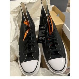 Converse ALL STAR Black Sneakers with Bold Orange Accents